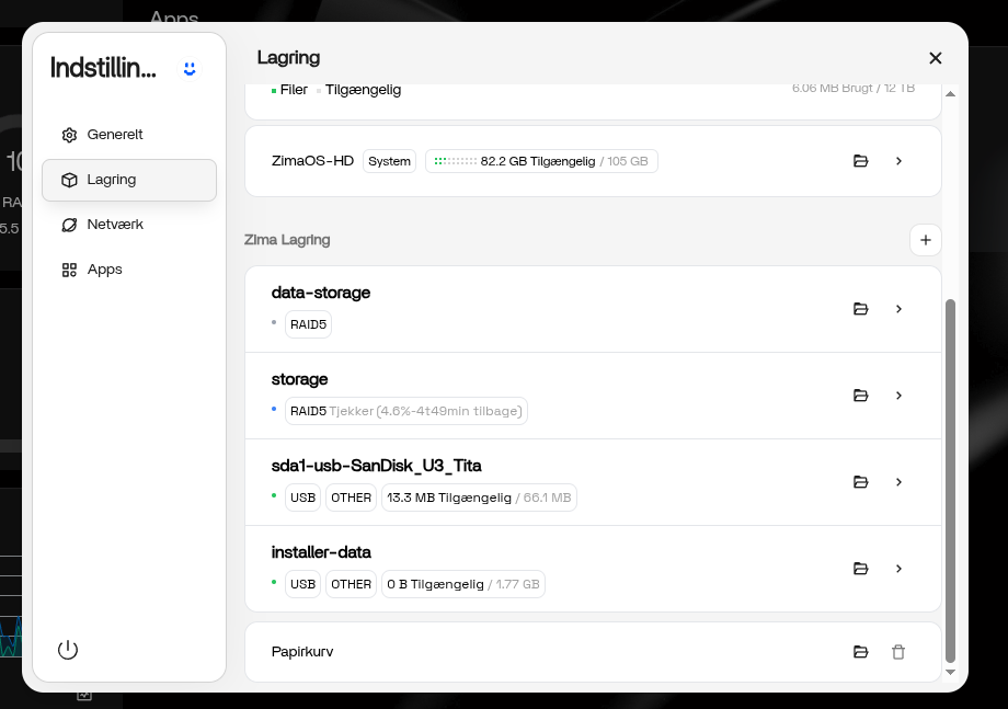 Delete old RAID 5 entry in Settings>Storage - Insight & Feedback