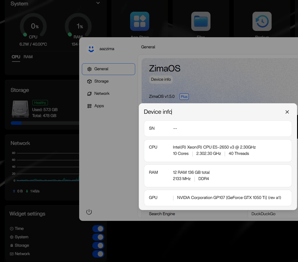 How i get widget gpu in ZimaOS , nvidia 1050ti - ZimaOS - IceWhale