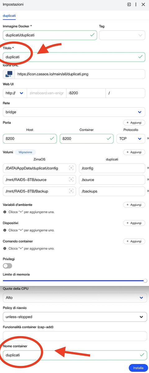 docker import ZimaOS GUI