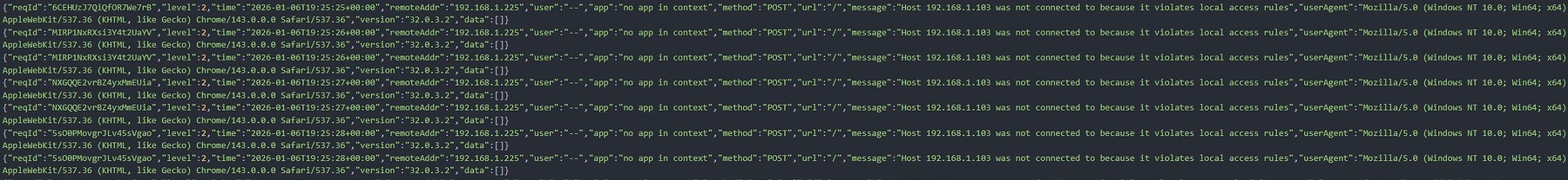not connected violates local acces rules error nextcloud