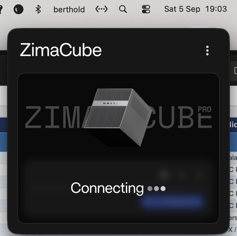 ZimaClient fastnar vid anslutning i macOS ZimaClient i macOS fastnar på Connecting för en ZimaCube