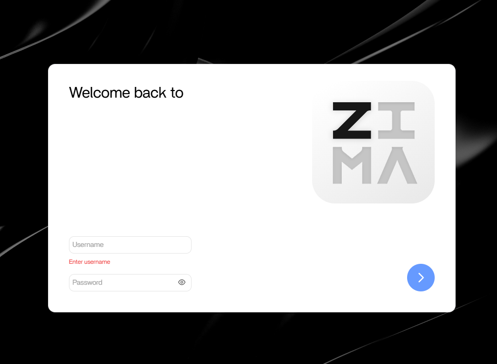 login screen